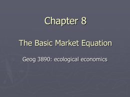 Chapter 8 The Basic Market Equation