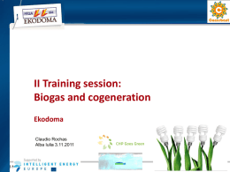 II Training session: Biogas and cogeneration Ekodoma