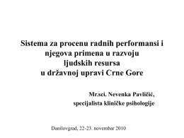 Nena Pavličić - Uprava za Kadrove Crne Gore