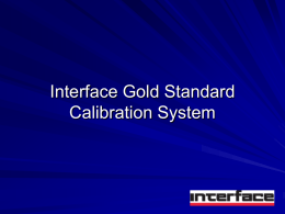 INTERFACE GOLD STANDARD Calibration System Software (4Mb
