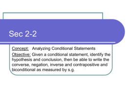 Sec 2-2 Conditinal Statements