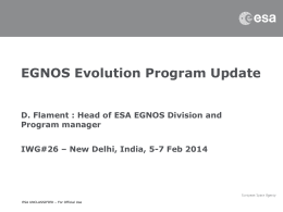 EGNOS Evolution Program update