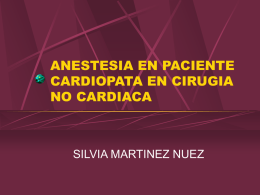 anestesia en paciente cardiopata en cirugia no cardiaca