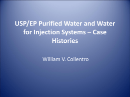 USP/EP Purified Water and Water for Injection Systems – Case