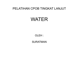 pelatihan cpob tingkat lanjut water oleh : suratman
