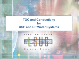 Achieving USP Compliance for PW and WFI Waters