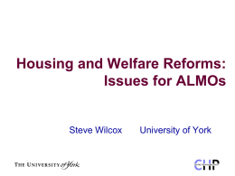 Housing and Welfare Reform - Issues for ALMOs