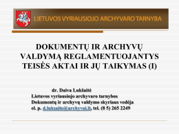 PowerPoint Presentation - Lietuvos archyvų departamentas