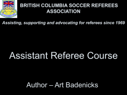 Assistant Referee Course - BC Soccer Referees Association