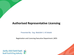 Authorised Representative Licensing