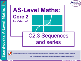 C2.3 Sequences and series