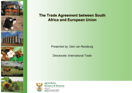 The Trade Agreement between South Africa and European Union