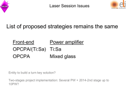 Conclusions Session Laser  - ELI-NP