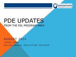 2014-15 PDE Updates