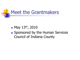Meet the Grantmakers - Indiana County Department of Human