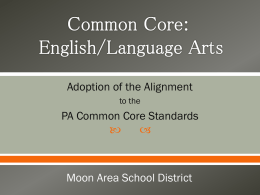 PDE requires districts to implement PA Common Core standards by