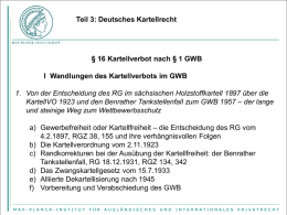 16 Deutsches Kartellrecht Kartellverbot - Max-Planck