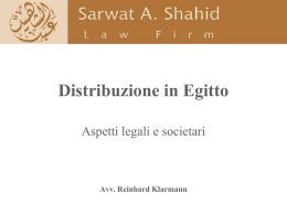 Distribuzione in Egitto