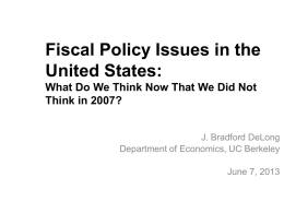 20130607--Fiscal Policy Issues in the United States