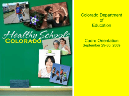 Healthy Schools Colorado - Colorado Department of Education