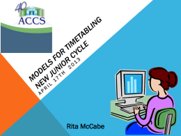 Timetabling Presentation by Rita McCabe