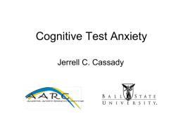 Cognitive Test Anxiety: An Introduction
