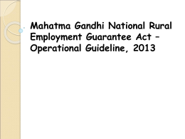 MGNREGA Operational Guideline 2013