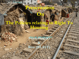 Presentation on policy regarding Housing in Bangladesh