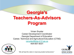 Teachers-As-Advisors Orientation and Awareness Presentation