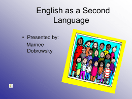 Overview of English as a Second Language Program