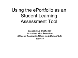 Using the ePortfolio as an Assessment Tool