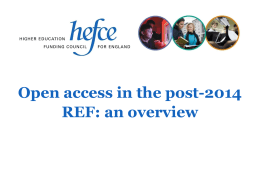 Open access in the post-2014 REF: an overview