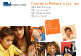 Families as Partners in Learning - Department of Education and
