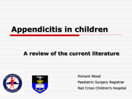 Appendicitis in children vineyard