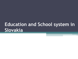 Education and School system in Slovakia