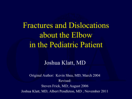 Elbow Fractures in Children - Orthopaedic Trauma Association