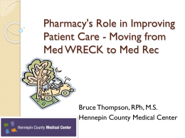 Pharmacist Role in a Coordinator Care Delivery System