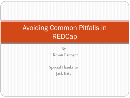 Avoiding Common Pitfalls in REDCap