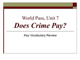 World Pass, Unit 7 Does Crime Pay?