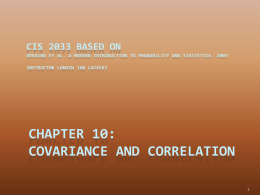 Chapter 10: Covariance and Correlation