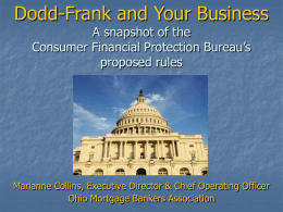 Dodd-Frank and You - Columbus Mortgage Bankers Association