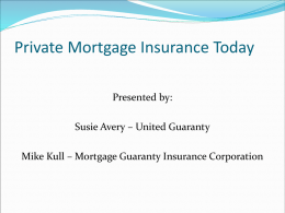 Private Mortgage Insurance Today
