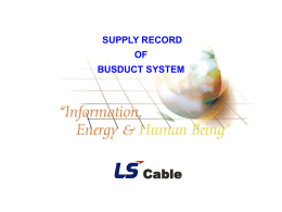 Cable SUPPLY RECORD – BUSDUCT SYSTEM