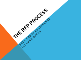 The RFP Process