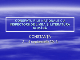 consfătuirile naţionale cu nspectorii de limba şi literatura română
