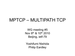 MPTCP – MULTIPATH TCP