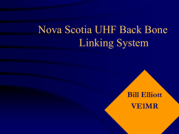 Nova Scotia UHF Back Bone Linking System