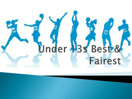 Under 13s Best & Fairest