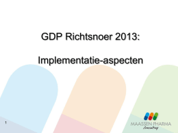 GDP richtsnoer 2013:"Implementatie aspecten"