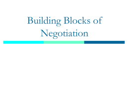 Basics of Negotiation